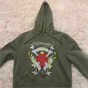 Ed Hardy Green Love Kills Slowly Hoodie